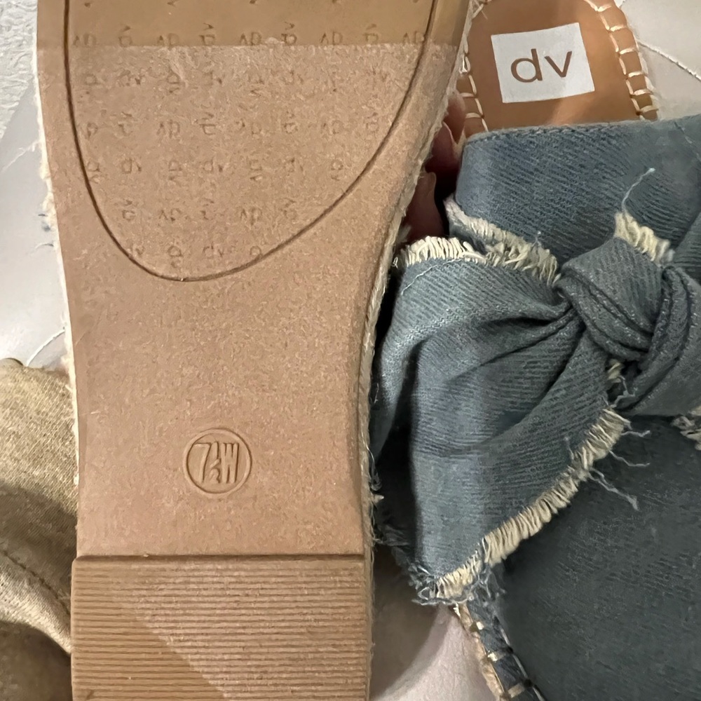 DV Dolce Vita Denim Blue Espadrille Slide Mules size 7.5